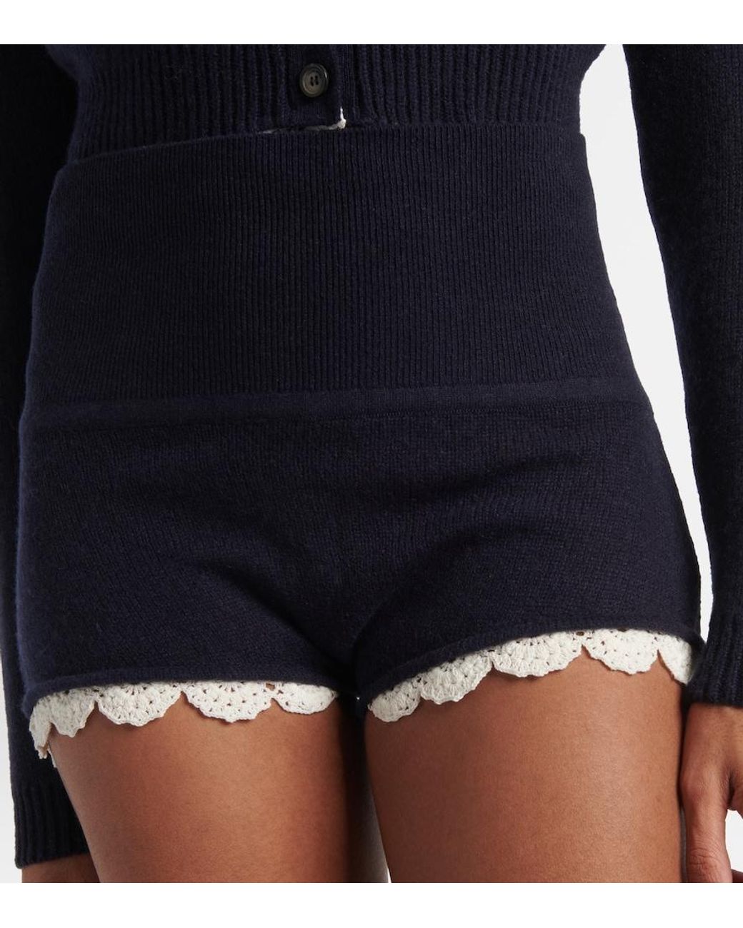 Magda Butrym Blue Cashmere Shorts