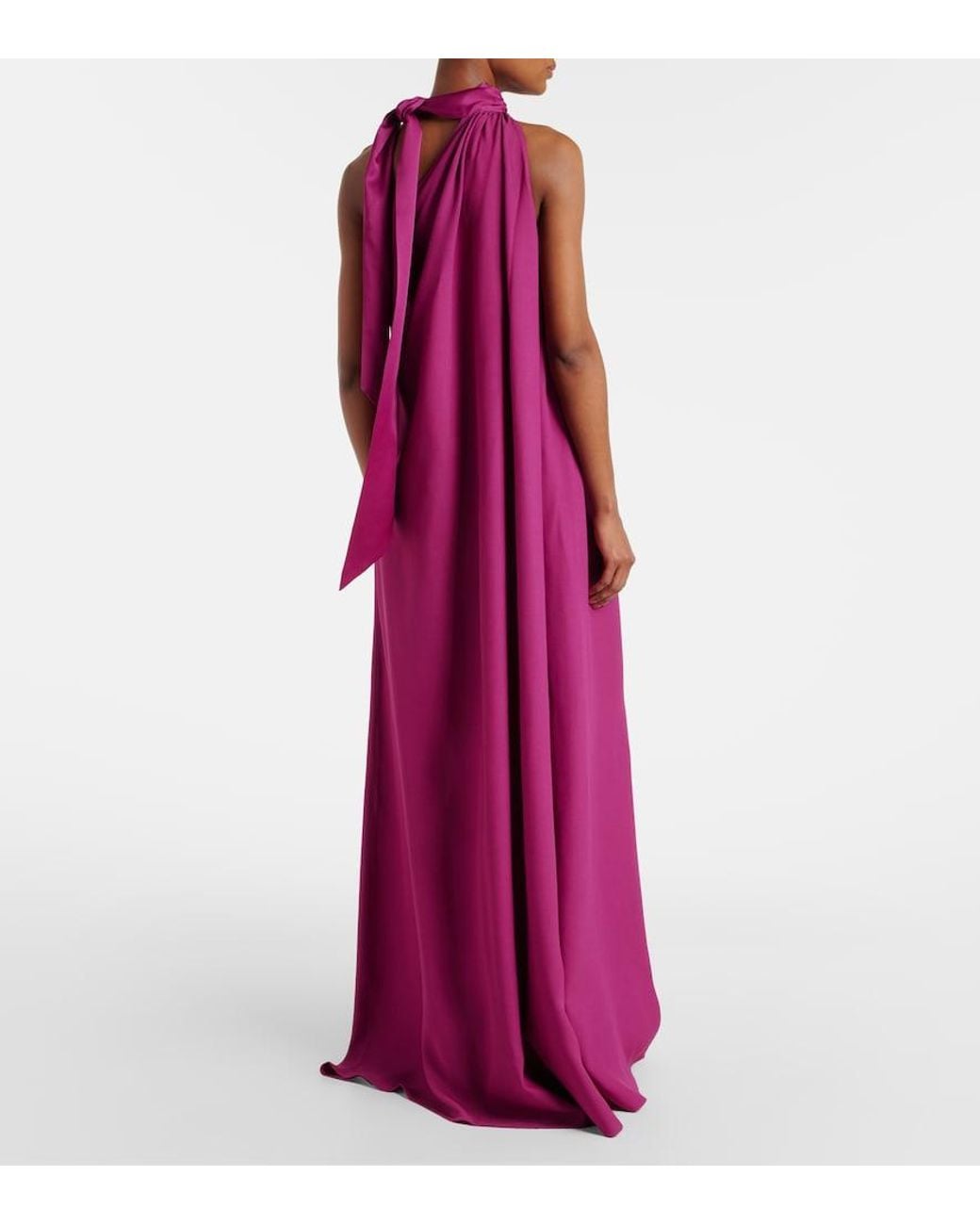 ‎Taller Marmo Purple Astor Scarf-Detail Maxi Dress