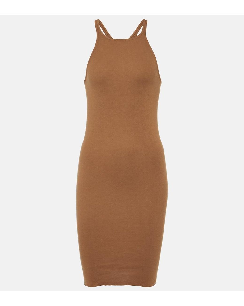 Rick Owens Brown Cotton Minidress