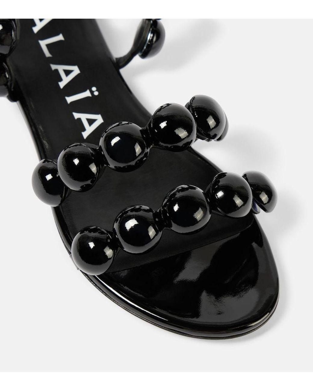 Alaïa Black Sphere Leather Sandals