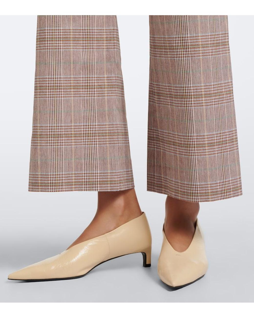 Veronica Beard Gray Dova Cropped Cotton And Linen Wide-Leg Pants