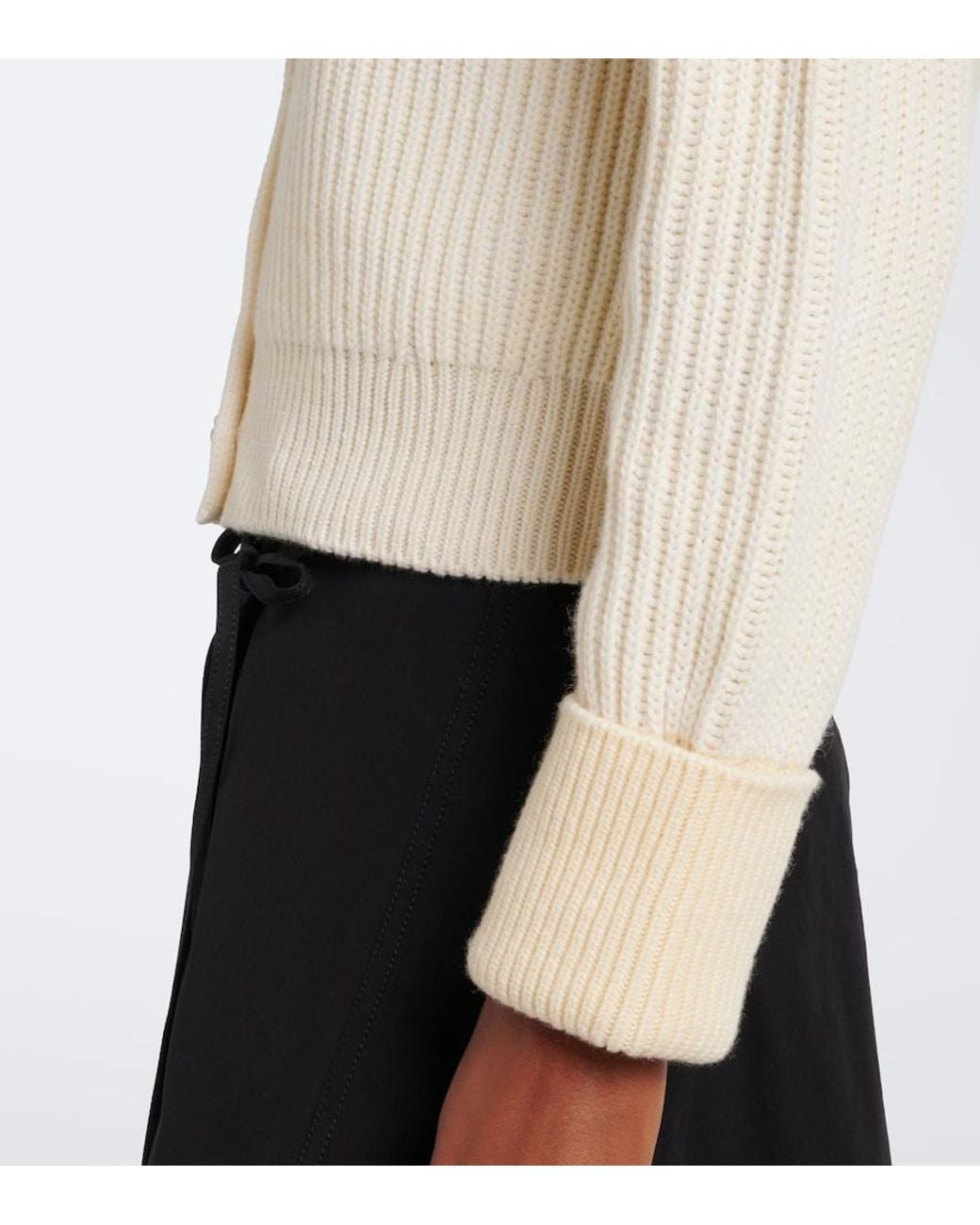 Bottega Veneta White Ribbed-Knit Wool And Cashmere Cardigan