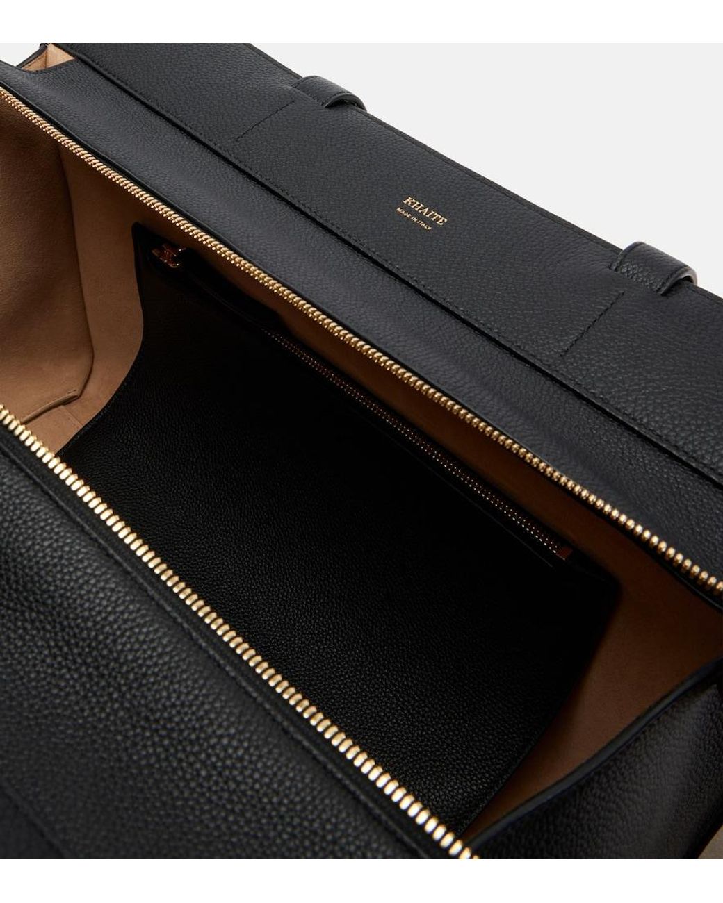 Khaite Black Crosby Leather Tote Bag