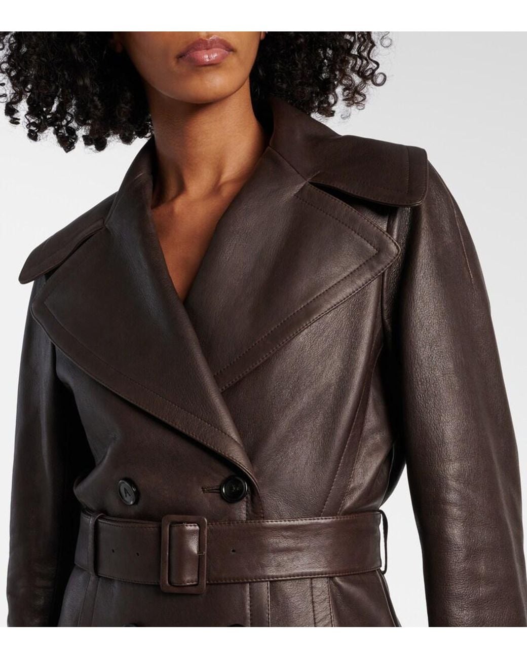 Alaïa Brown Leather Coat