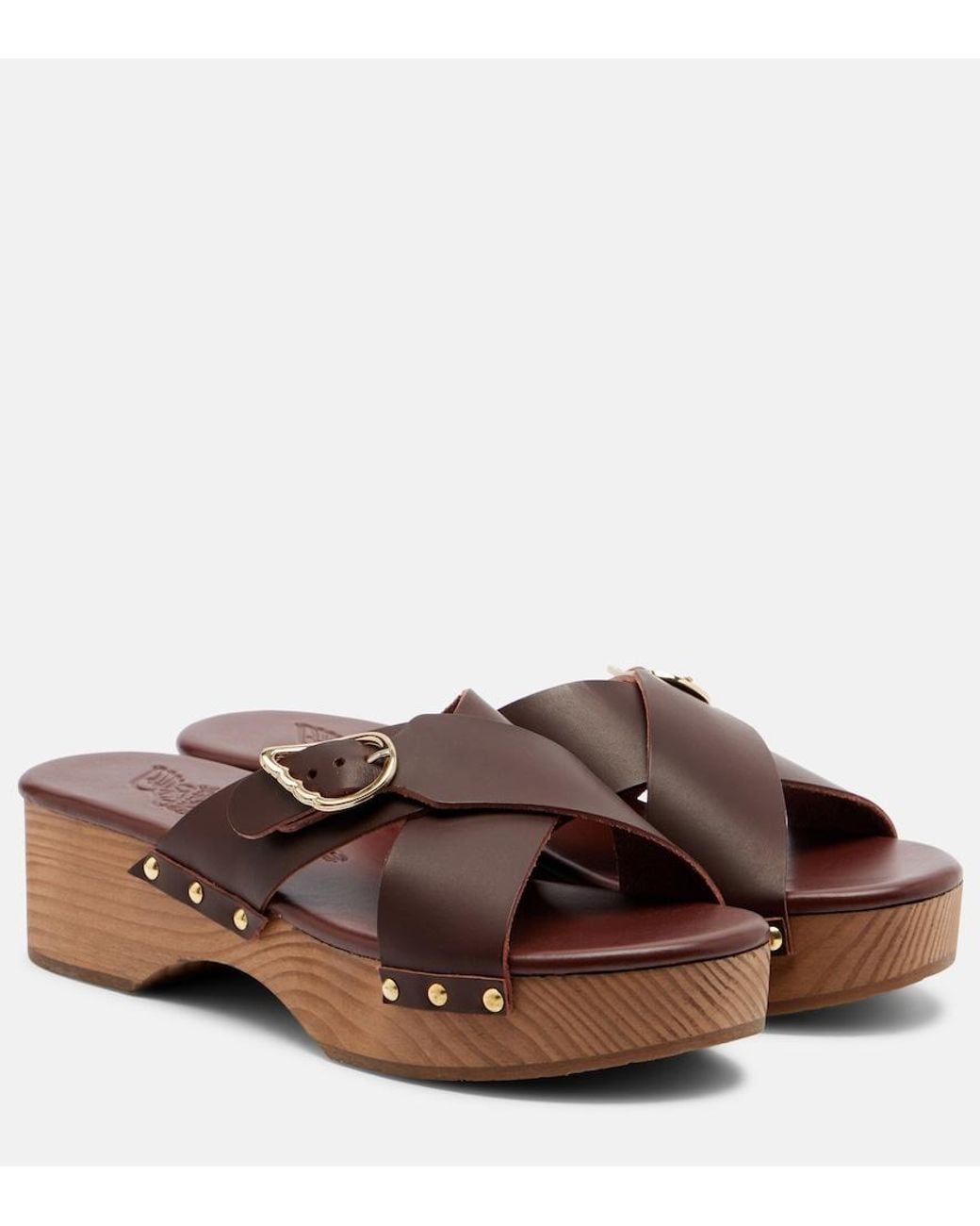 Ancient Greek Sandals Brown Marilisa Leather Platform Sandals