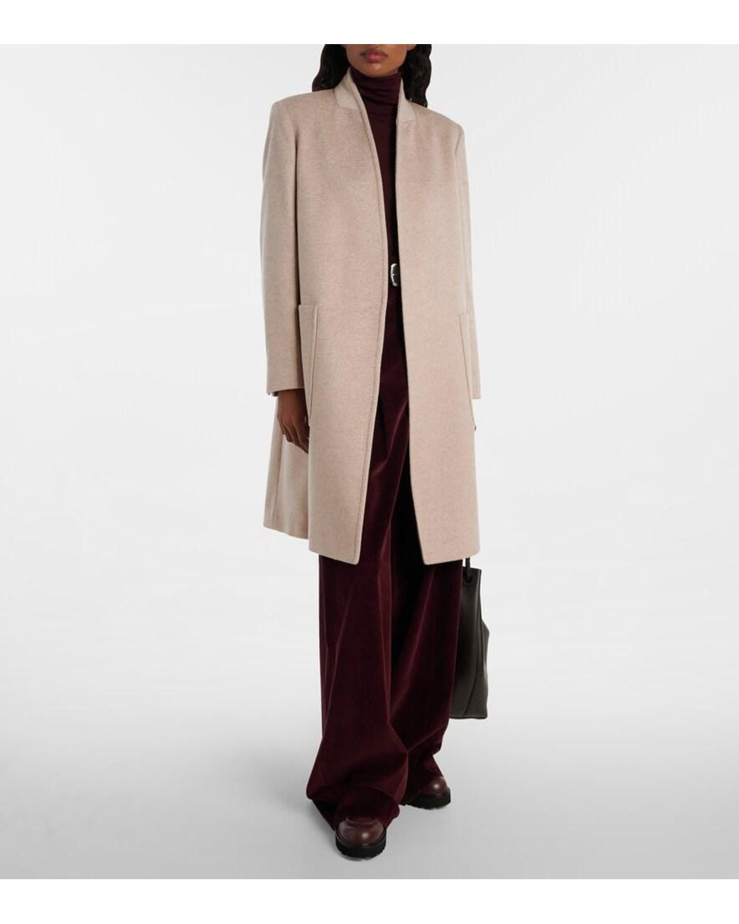 Max Mara Natural Elenia Cashmere Wrap Coat