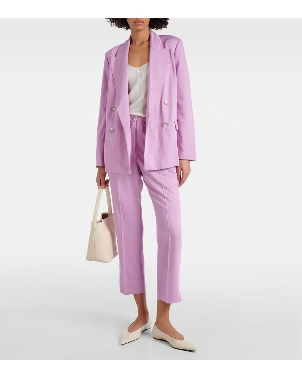 Joseph Pink Tottenham Cropped Straight Pants