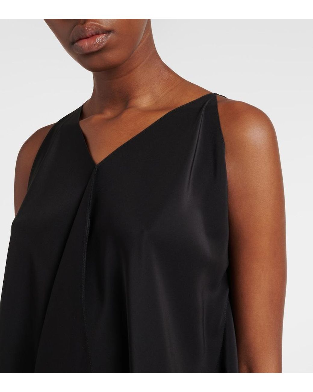 The Row Black Semir Silk Satin Top