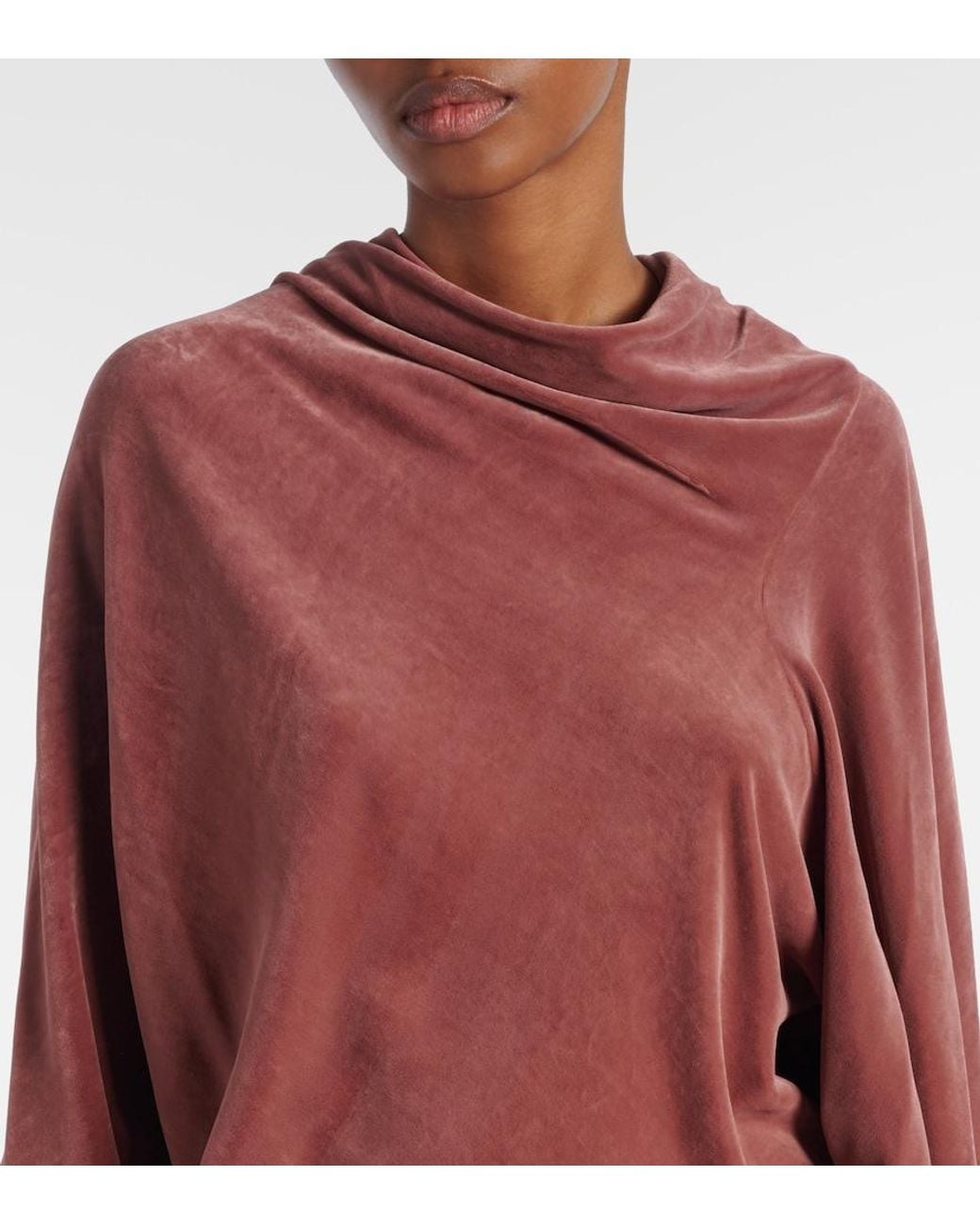 Rick Owens Red Draped Charmeuse Top