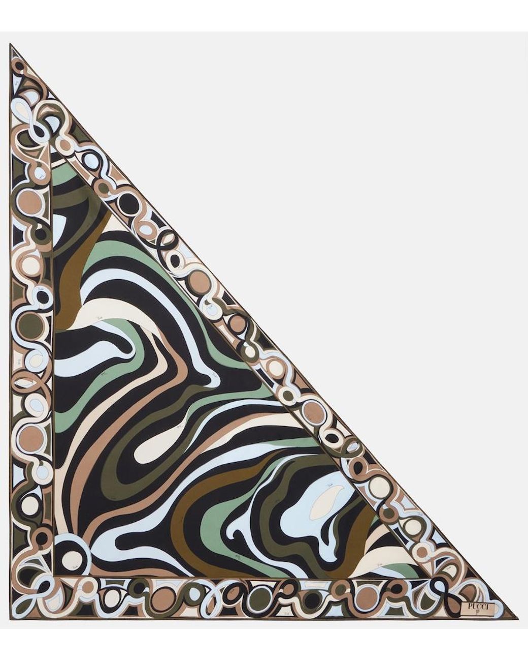 Emilio Pucci Metallic Marmo Silk Twill Scarf