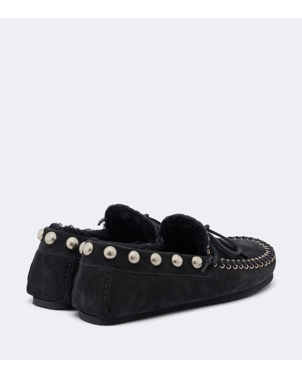 Isabel Marant Black Fitza Shearling-Lined Suede Loafers