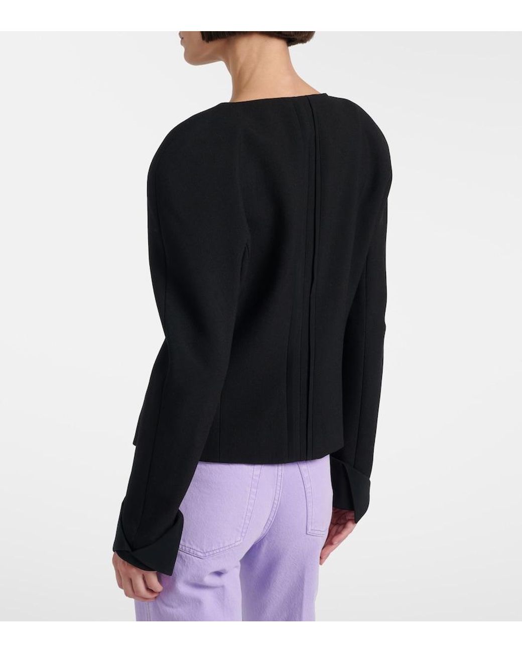 Chloé Black Virgin Wool Crepe Cardigan