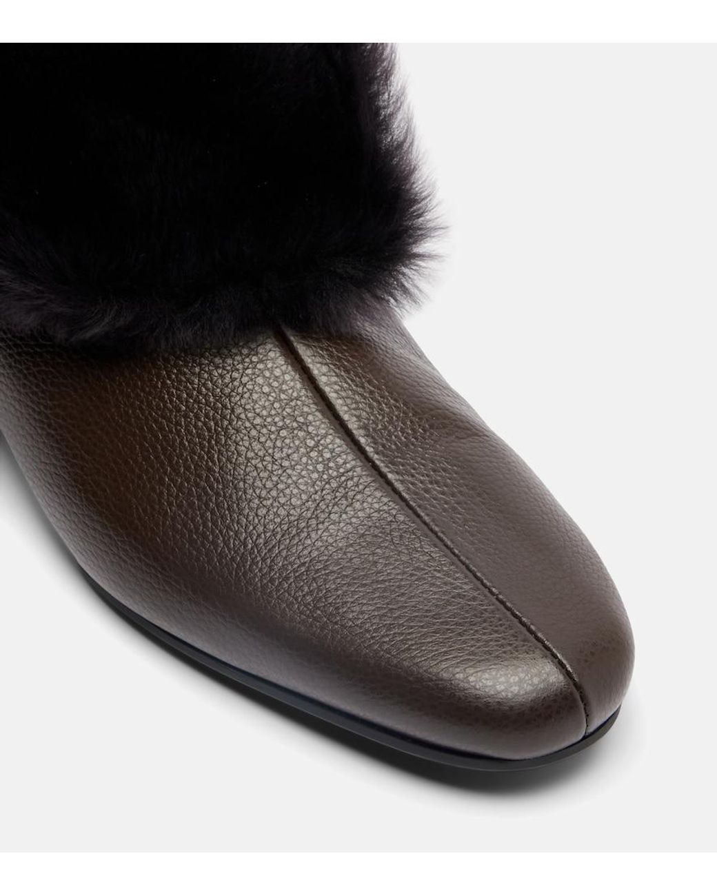 Totême Black Shearling-Lined Leather Ankle Boots