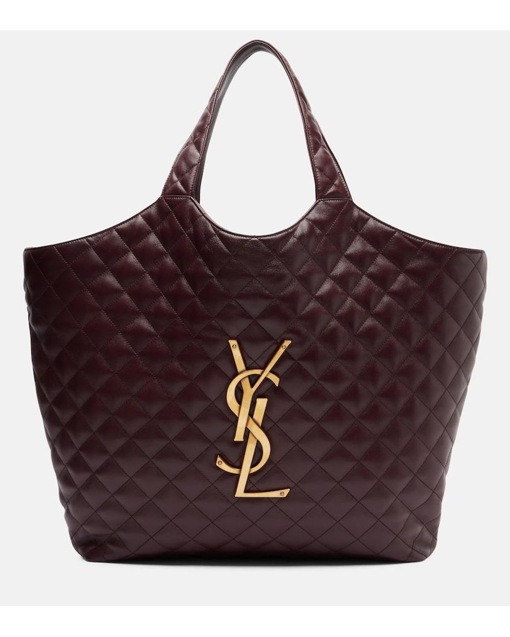 Saint Laurent Red Icare Maxi Quilted Leather Shopper