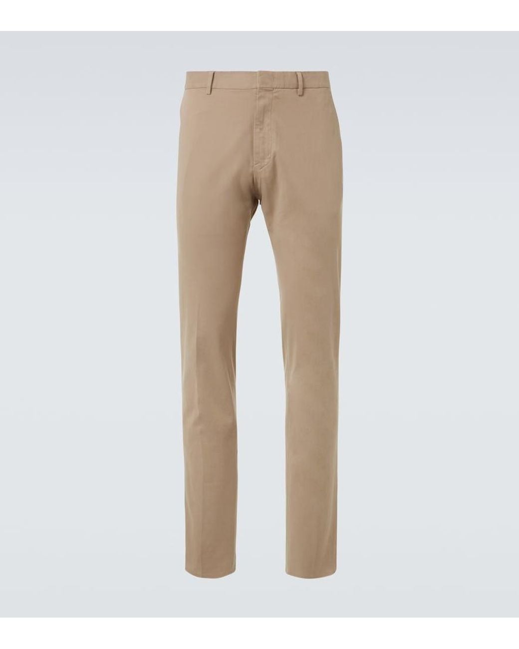 Zegna Natural Cotton-Blend Slim Pants for men