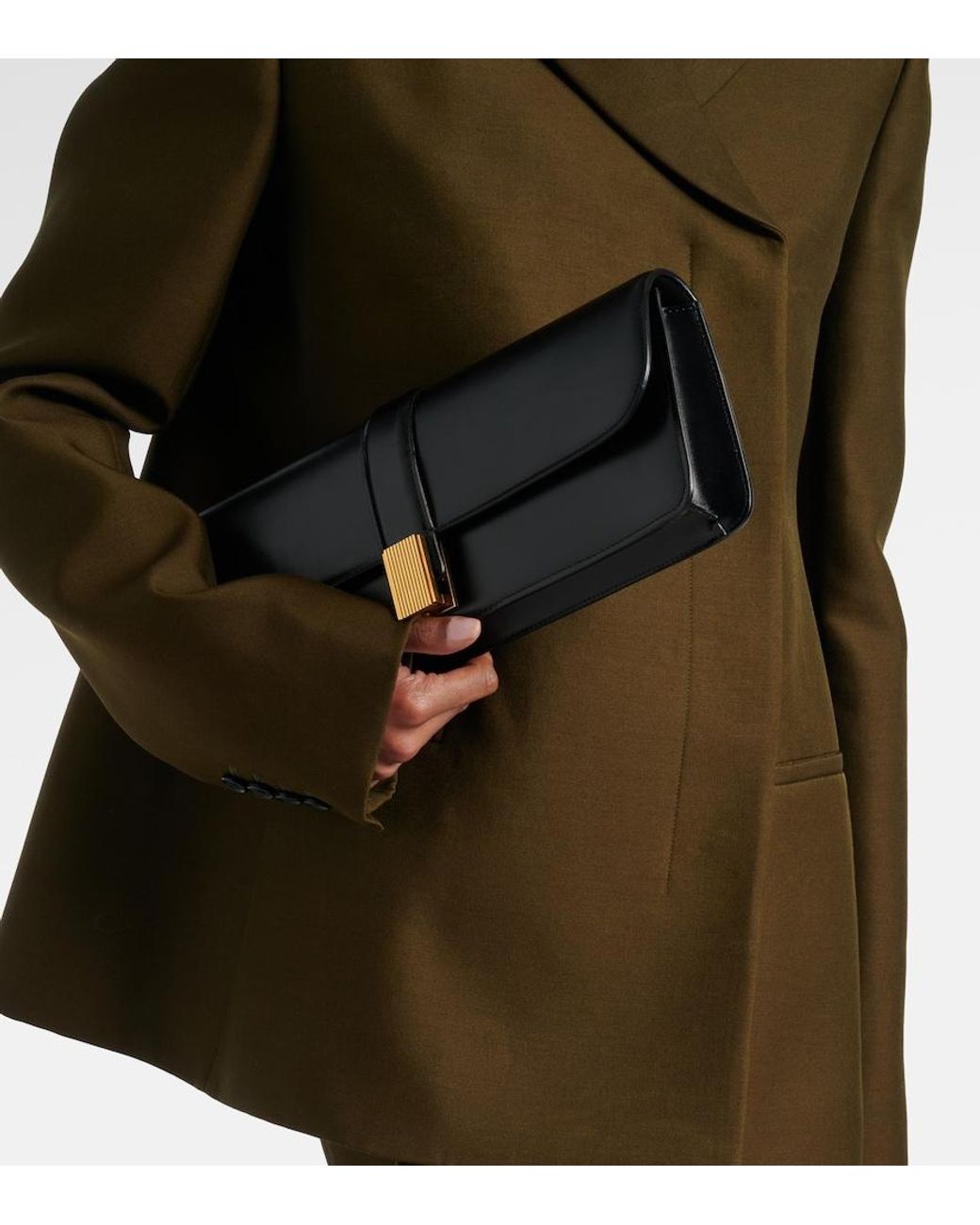 Khaite Black Blake Leather Clutch