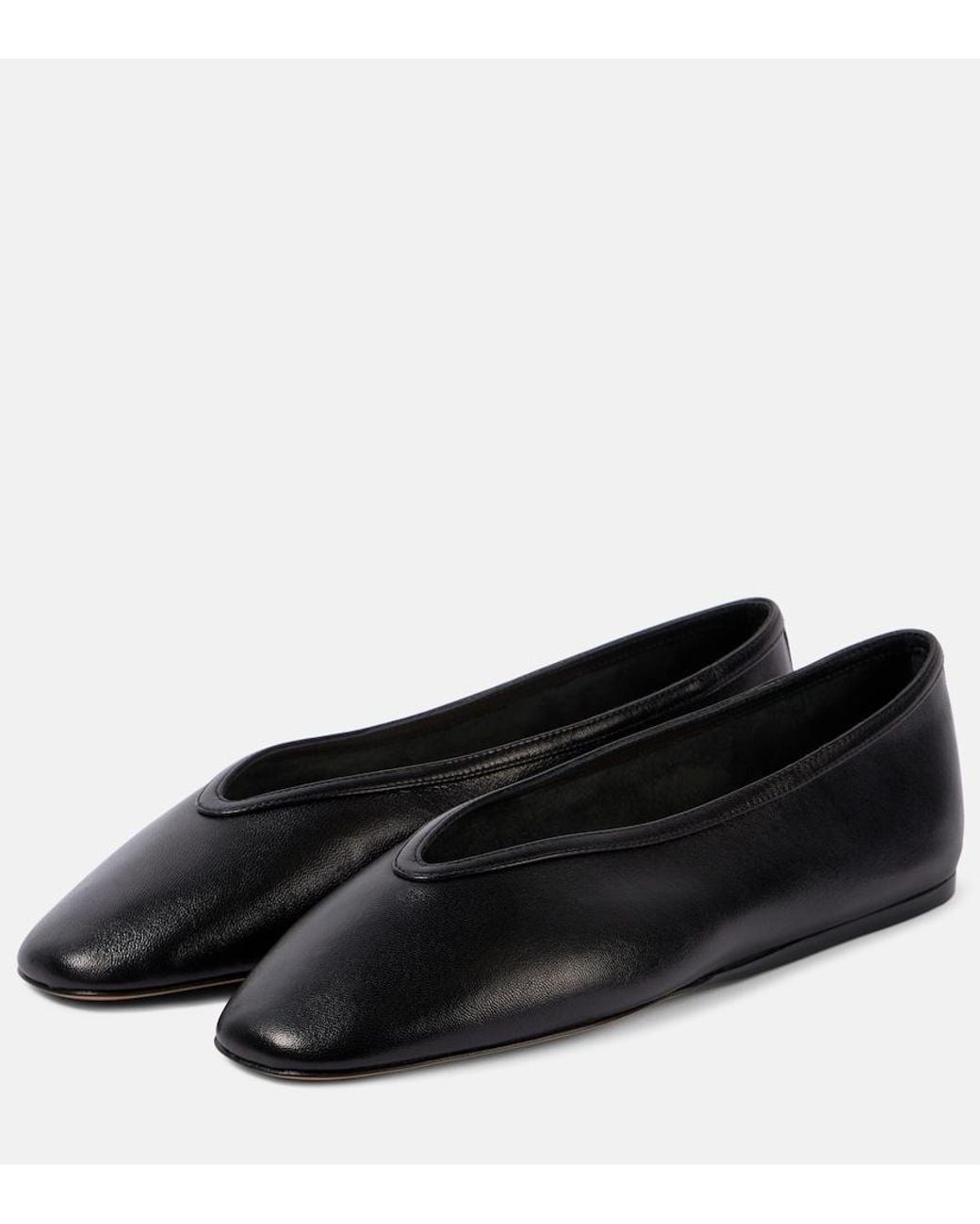 Le Monde Beryl Black Luna Leather Ballet Flats