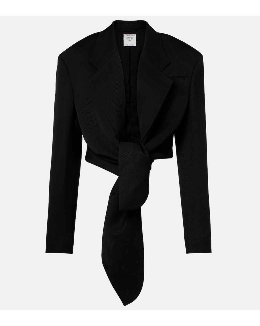 Calvin Klein Black Petunia Striped Cropped Jacket