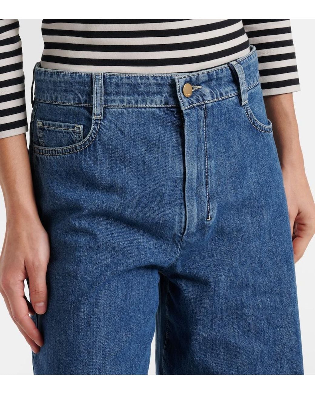 Max Mara Blue Zeus Wide-Leg Jeans