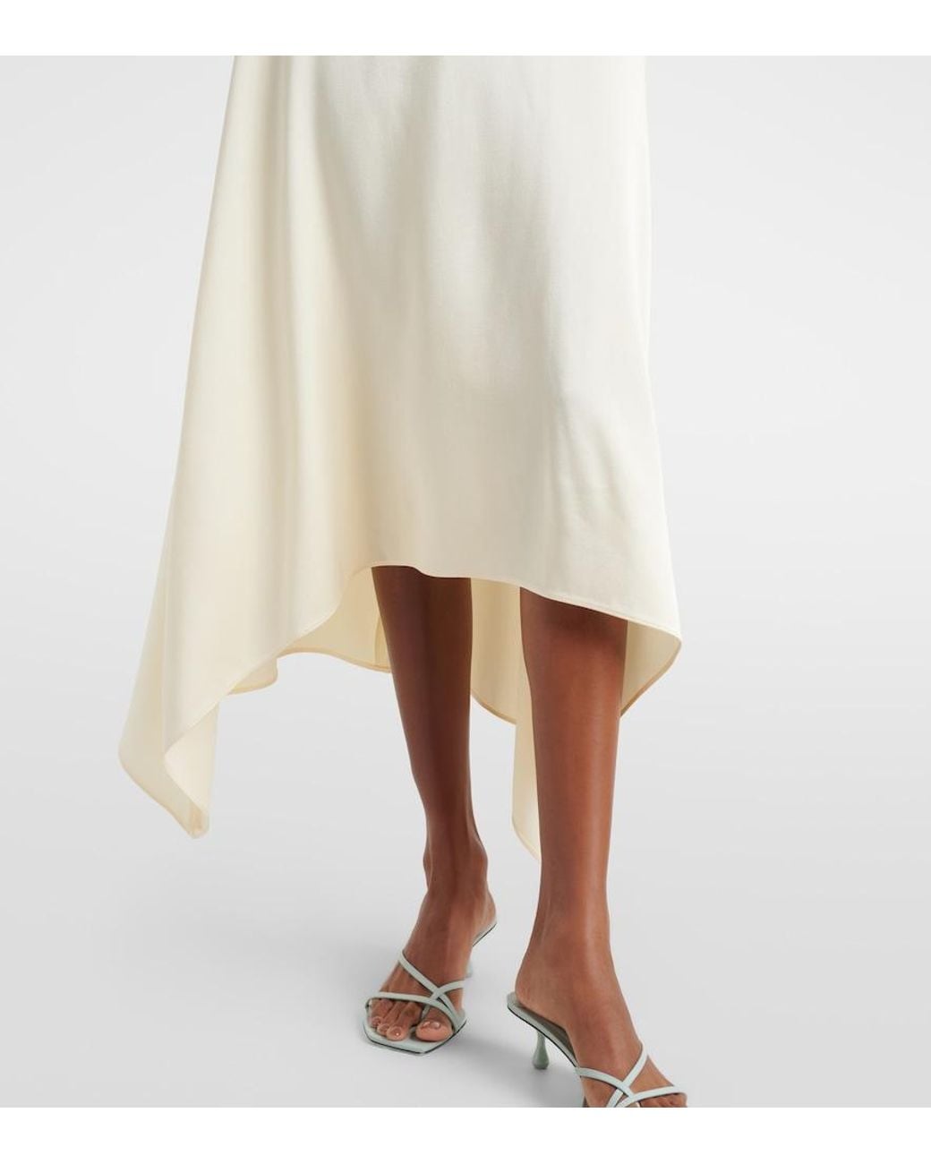 Stella McCartney White Satin Midi Dress