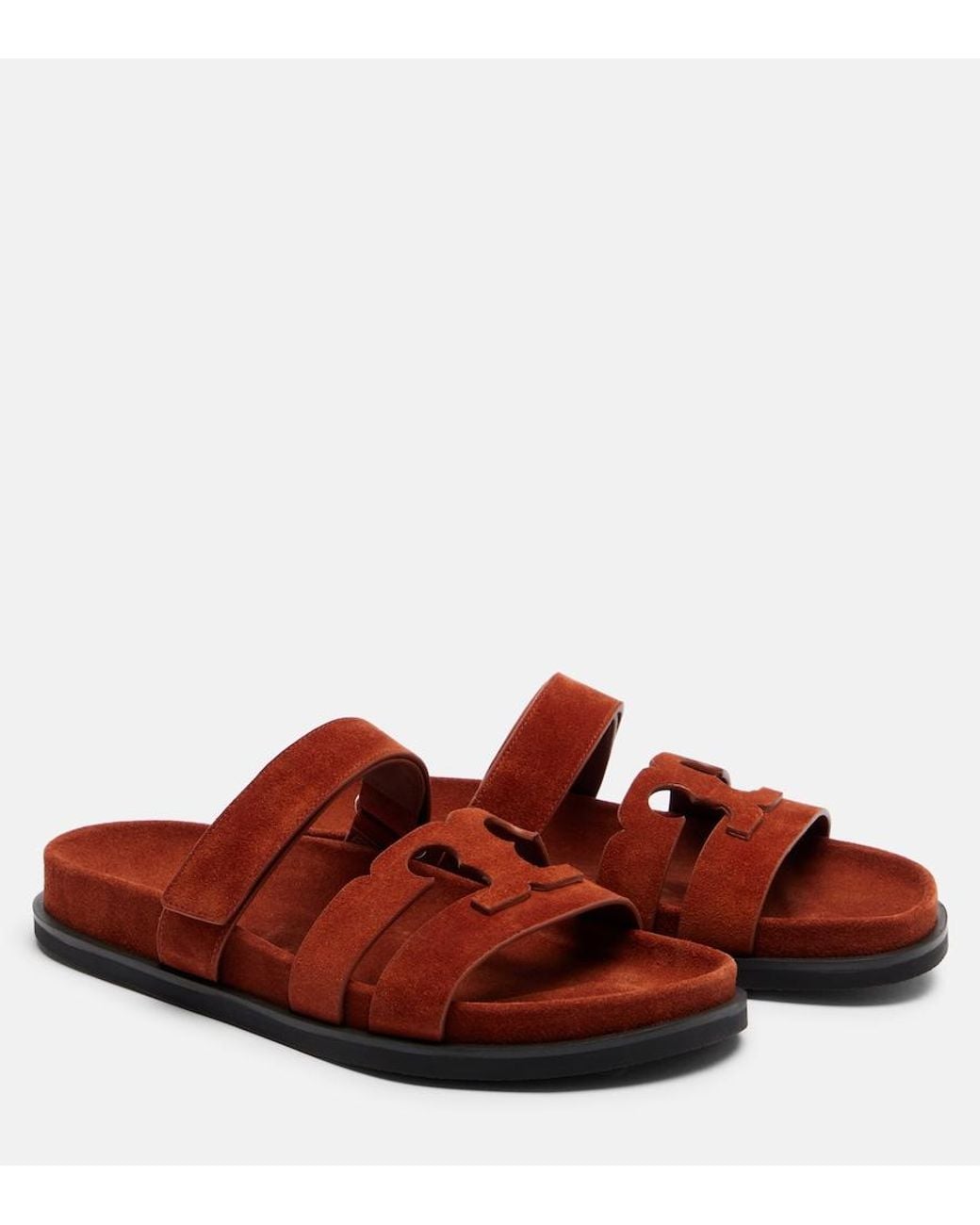 Tory Burch Red Ines Suede Slides