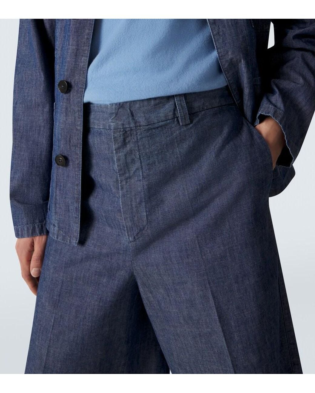 Jil Sander Blue Denim Bermuda Shorts for men