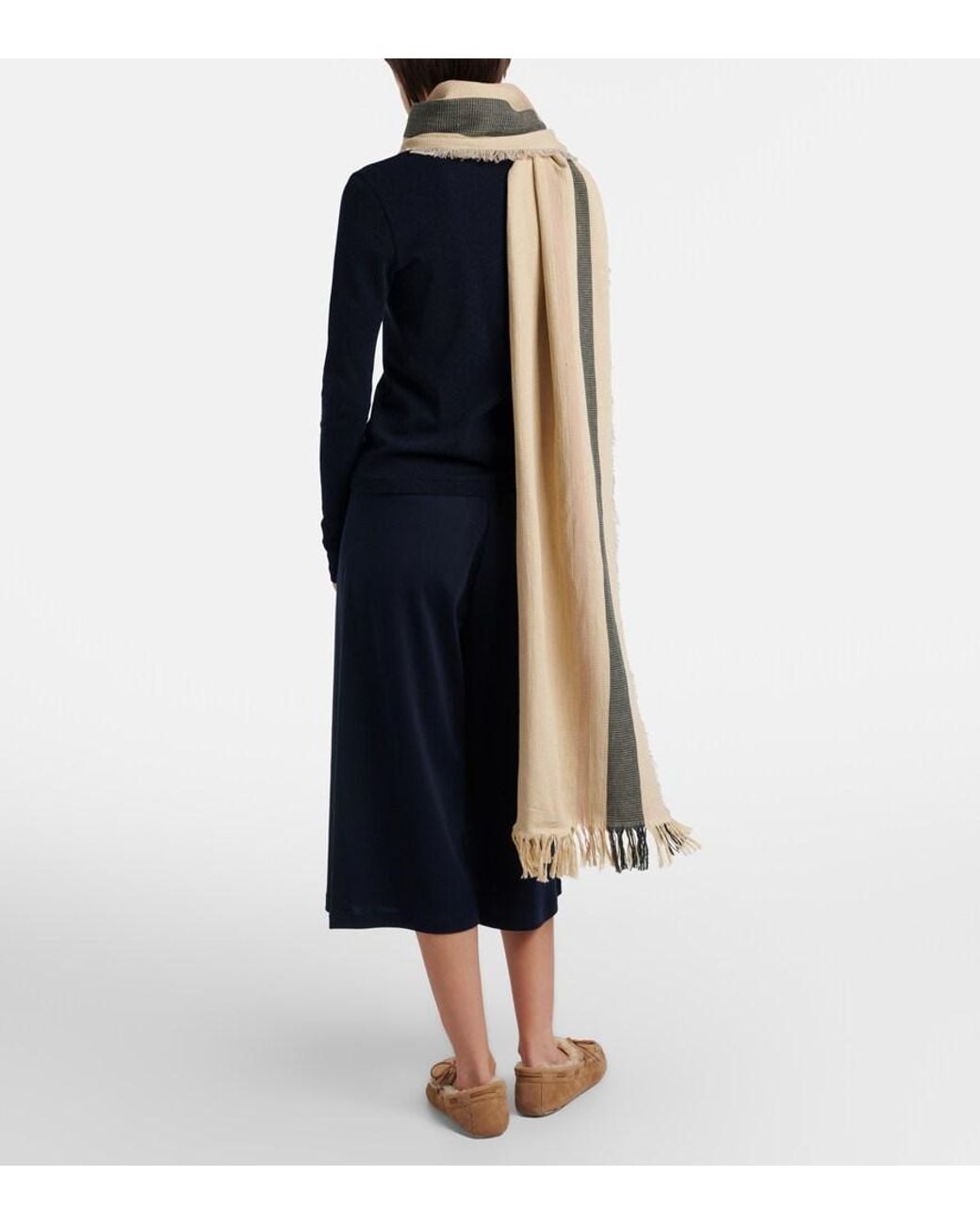 The Row Natural Cadia Cotton And Linen Scarf