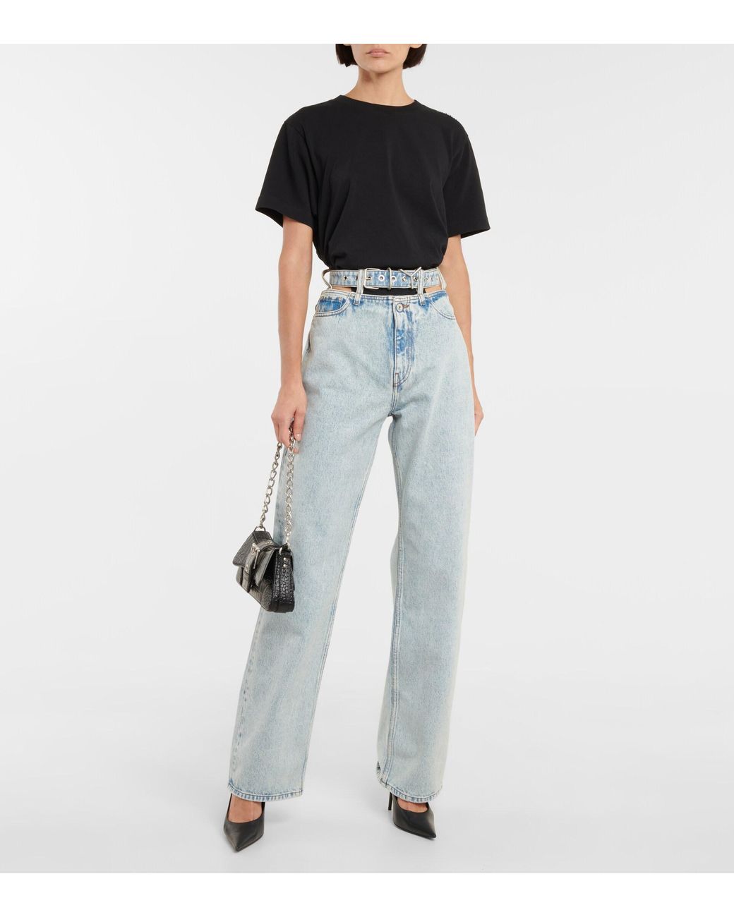 Y. Project Y Belt Wide-leg Jeans in Blue | Lyst