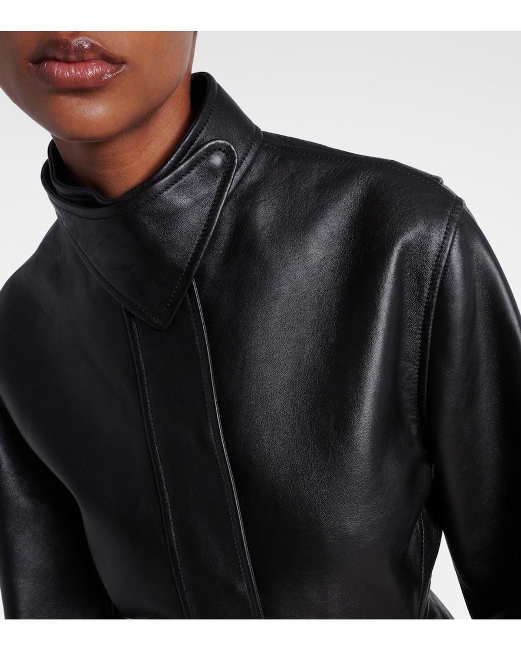Alaïa Black Peplum Leather Jacket