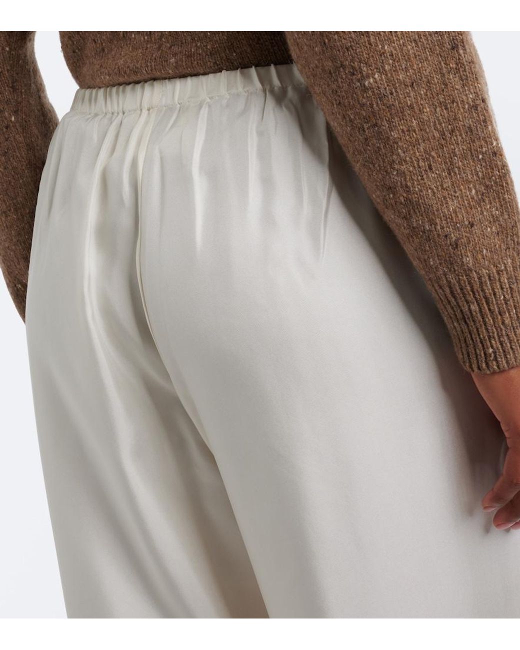 Rohe White Silk Wide-Leg Pants