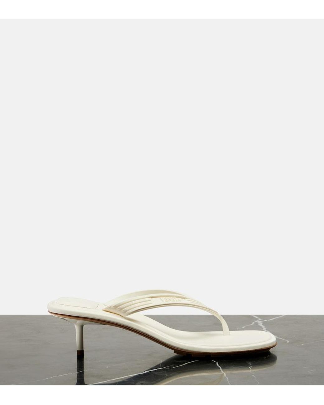 Bottega Veneta White Sampieri Thong Sandals