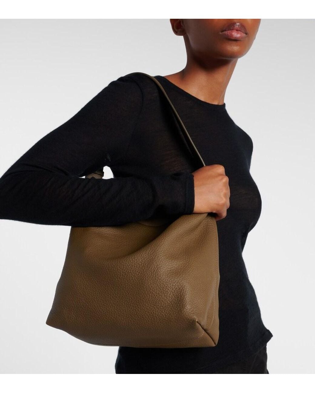 The Row Brown Schultertasche Isa Aus Leder