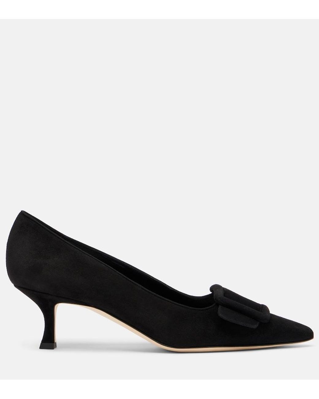 Manolo Blahnik Black Maysalepump 50 Suede Pumps