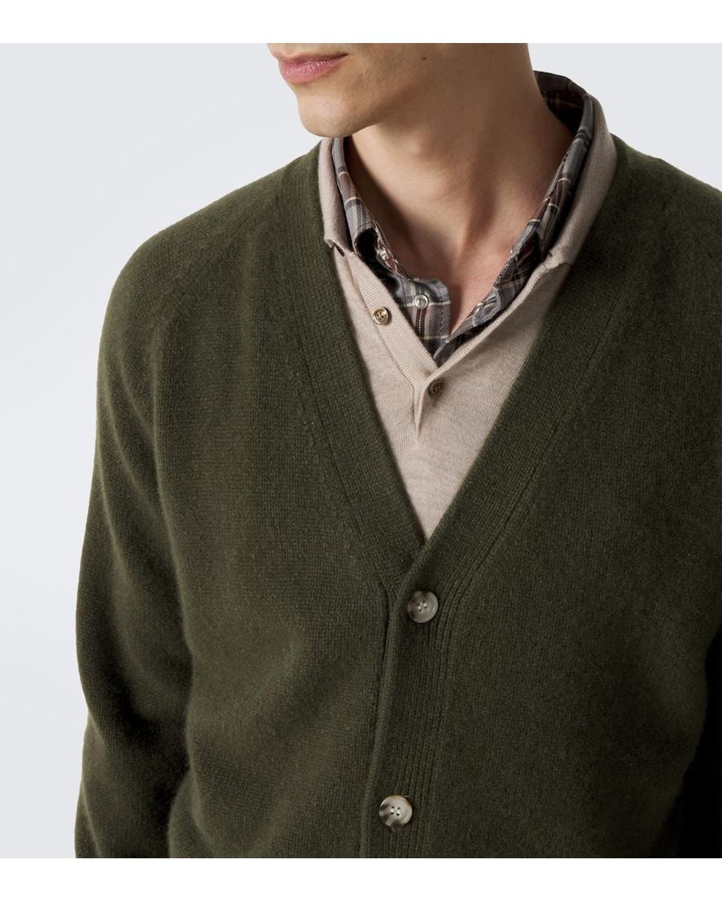 arch4 Green Mr Sage Cashmere Cardigan for men