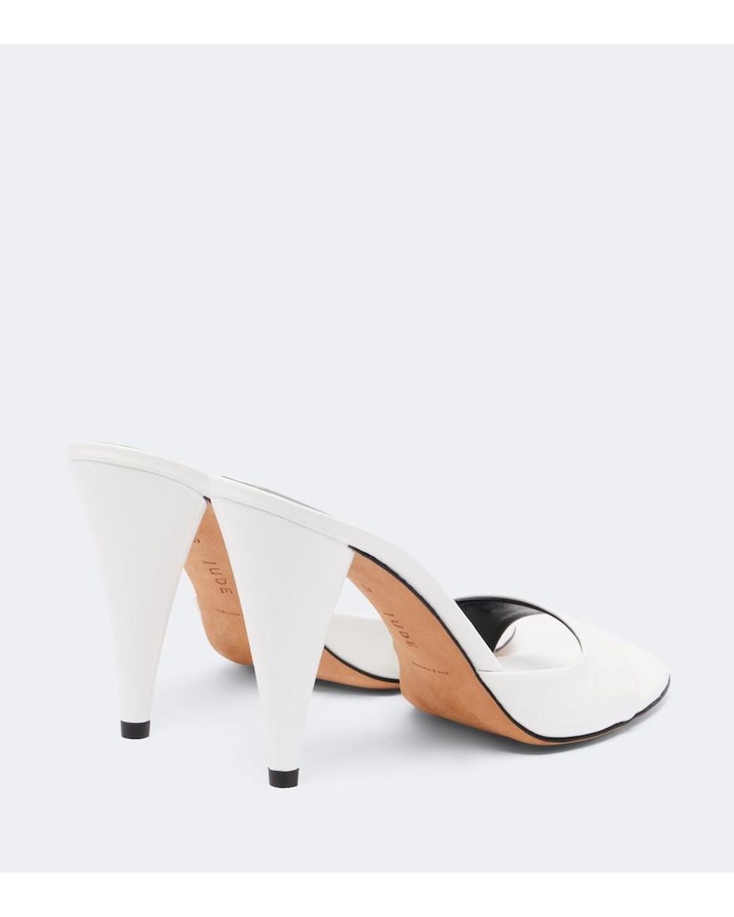 Jude White Hew Leather Mules