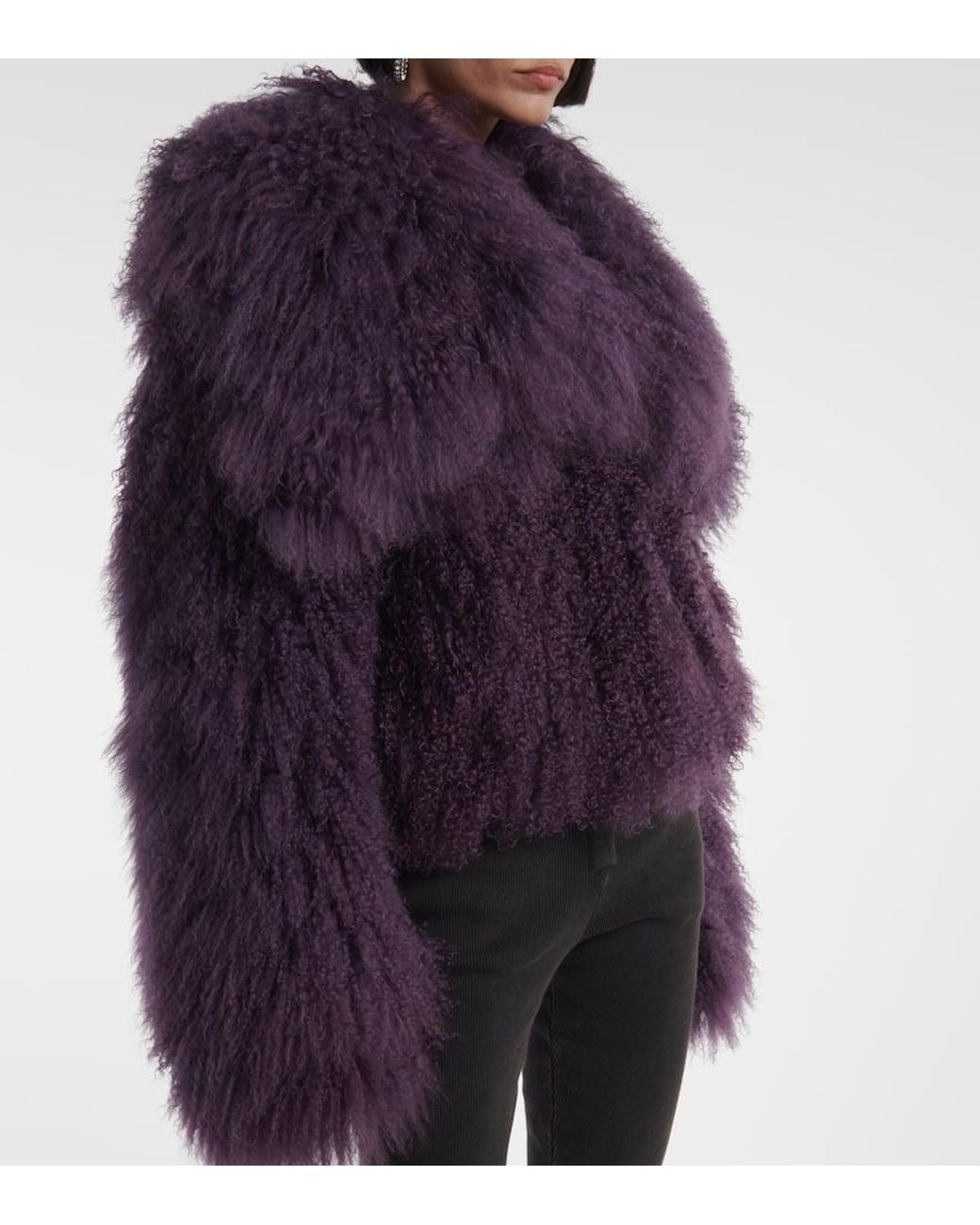 The Attico Purple Shearling Jacket