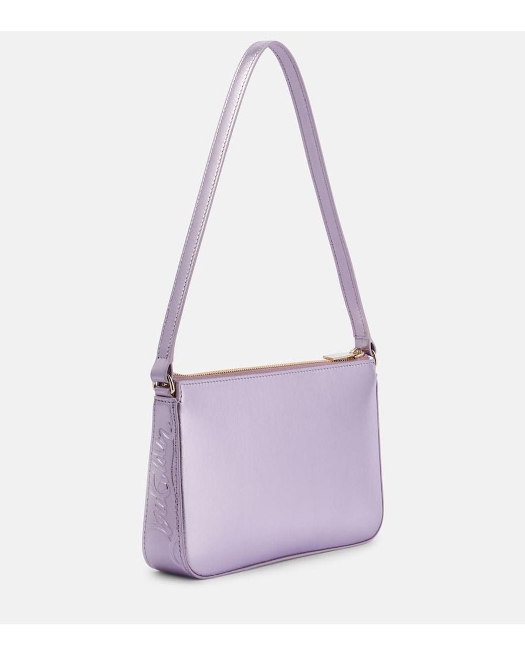Christian Louboutin Purple Loubila Metallic Leather Shoulder Bag