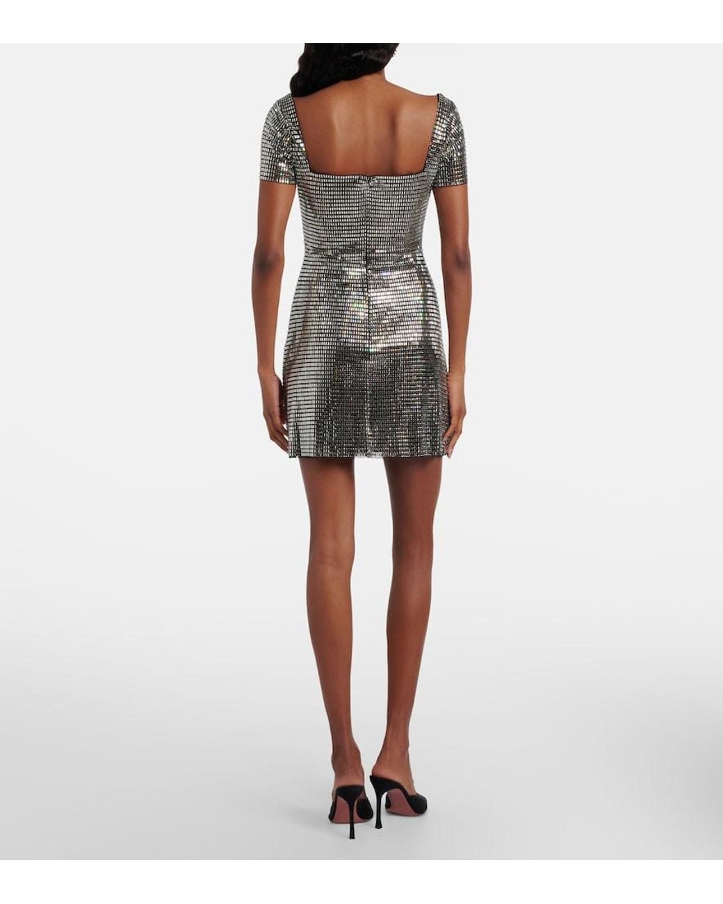 Self-Portrait Black Rhinestone-Embellished Minidress