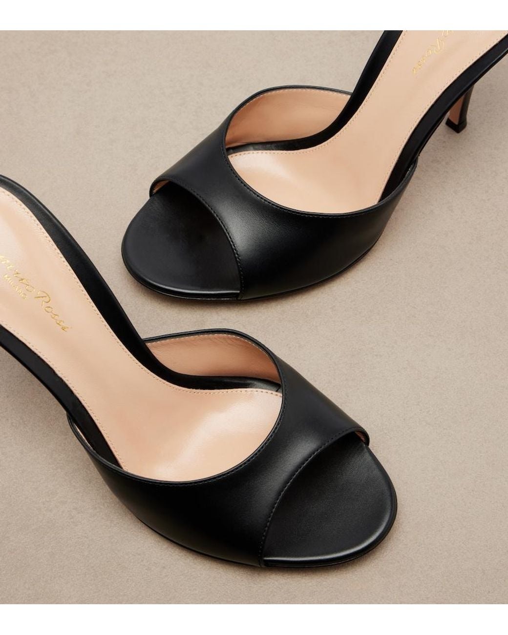 Gianvito Rossi Black Sofia Leather Mules