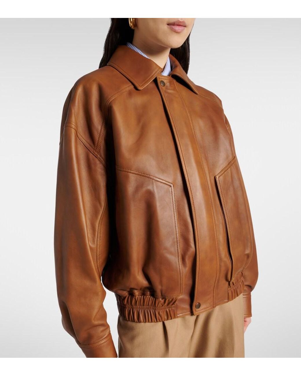 Saint Laurent Brown Leather Jacket