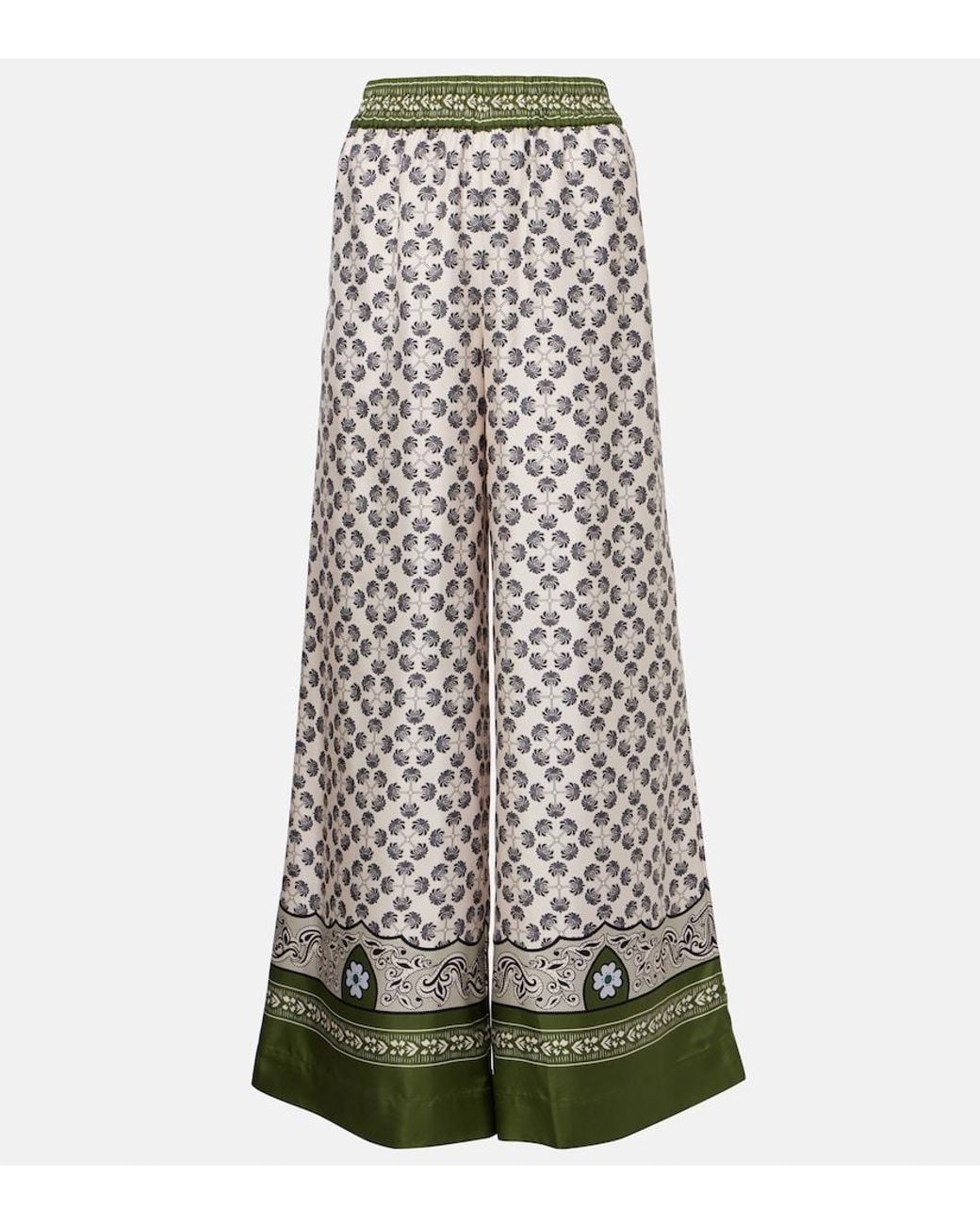 LaDoubleJ Multicolor Printed Silk Twill Palazzo Pants