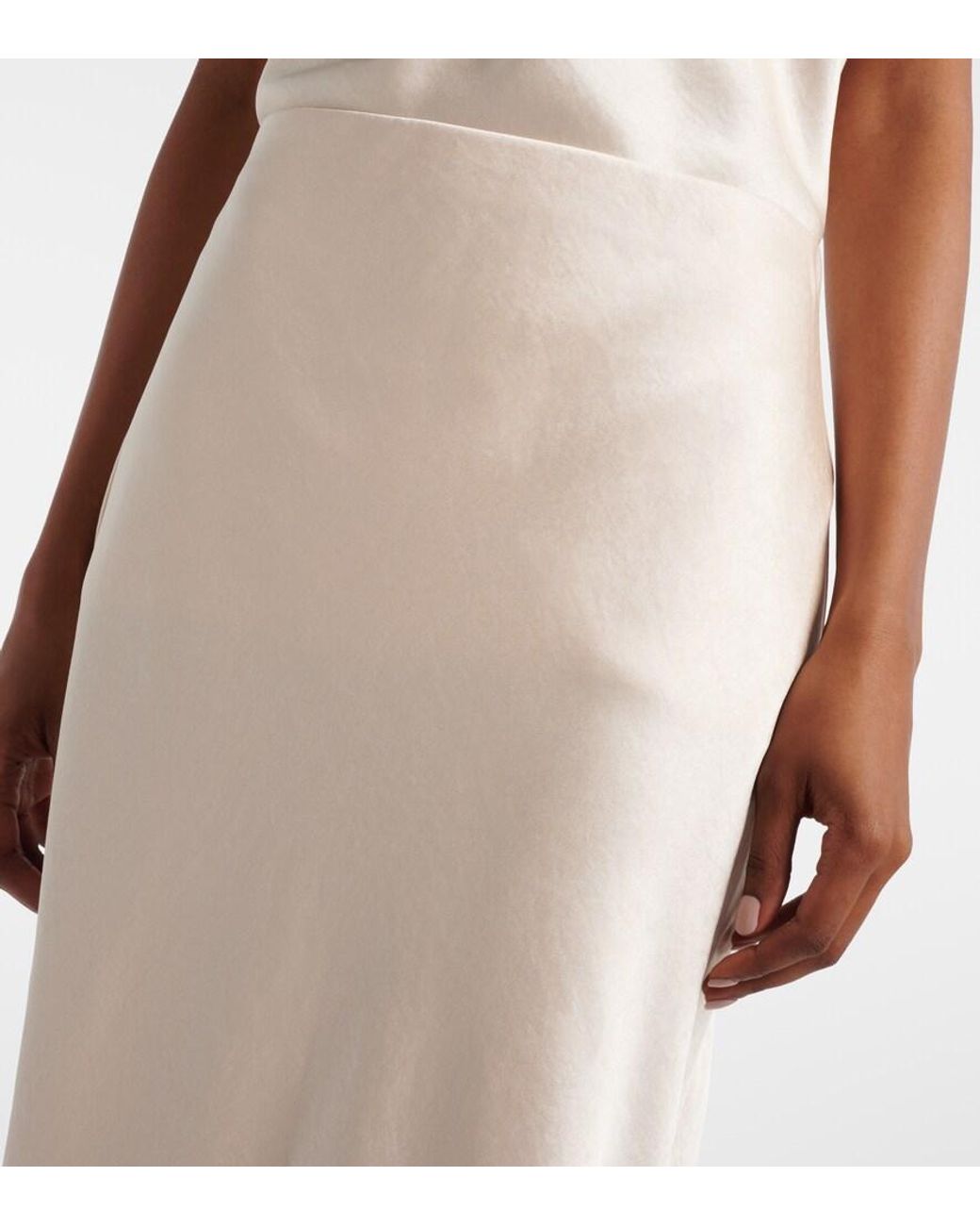 Vince White Satin Maxi Skirt