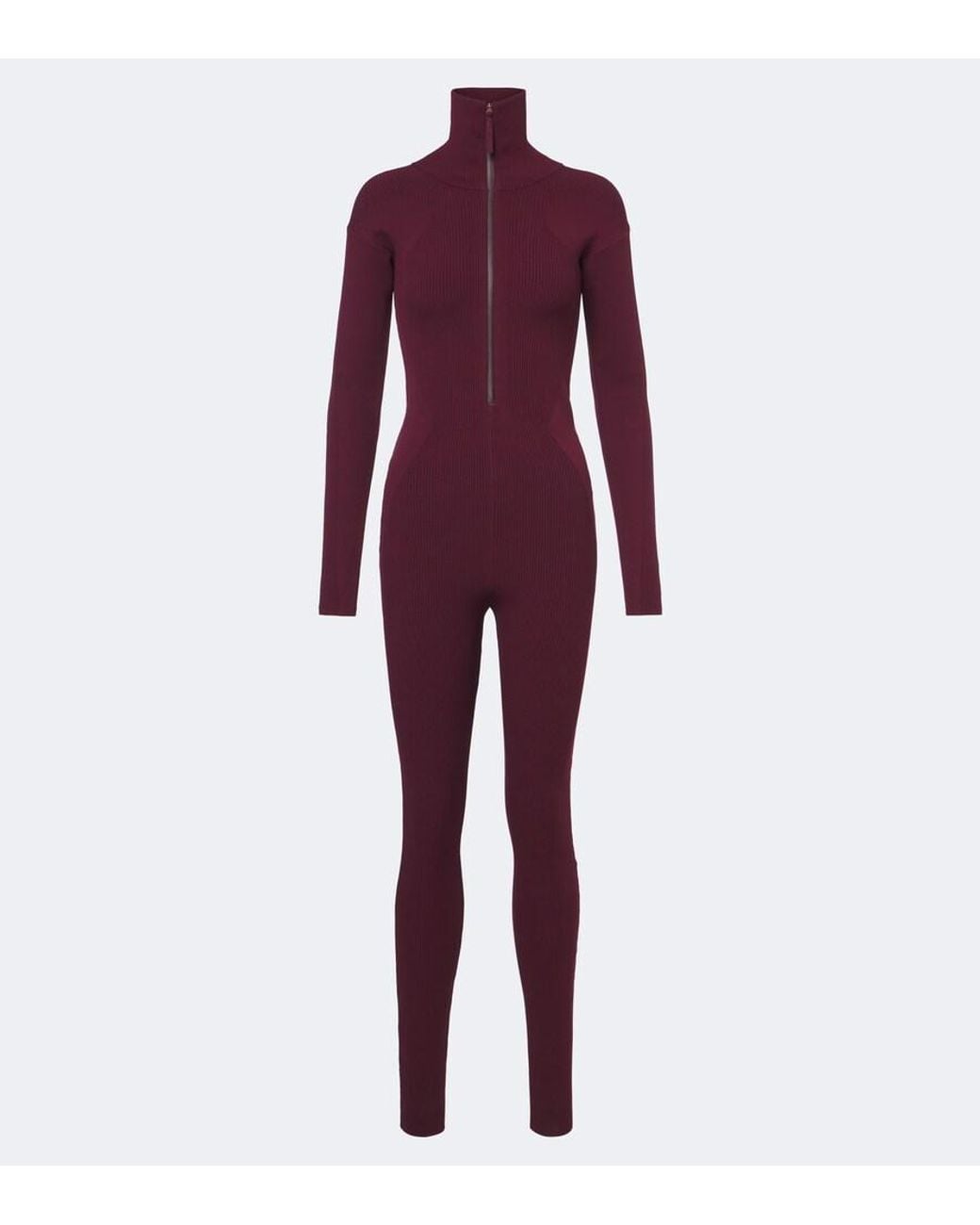 Adidas By Stella McCartney Purple Ribbed-Knit Catsuit