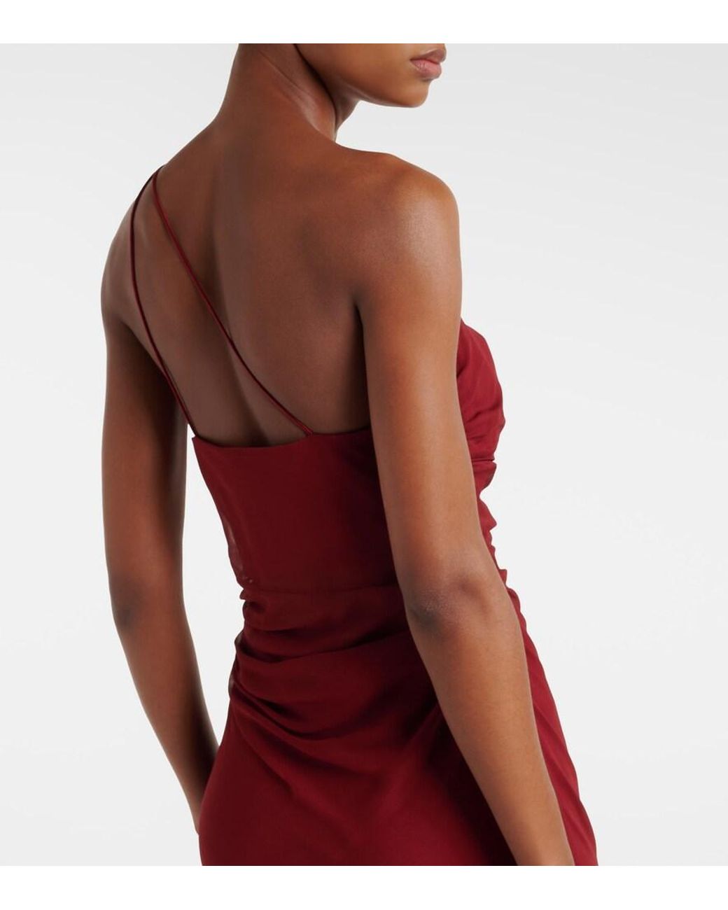 The Sei Red Sheer Silk Chiffon Gown