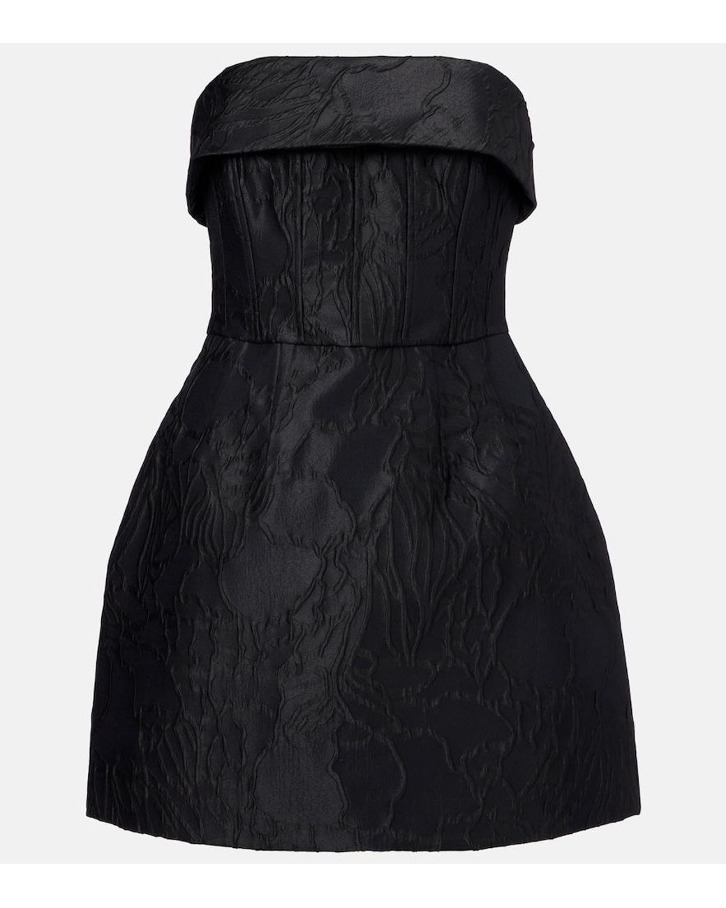 Rebecca Vallance Black Petra Jacquard Minidress