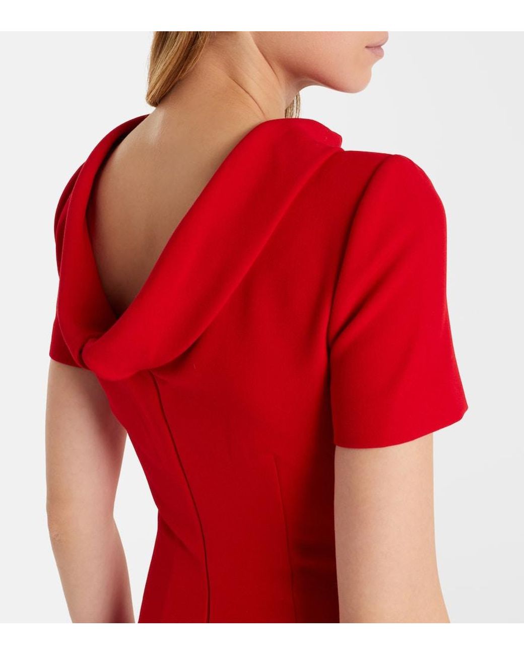 Roland Mouret Red Crepe Maxi Dress