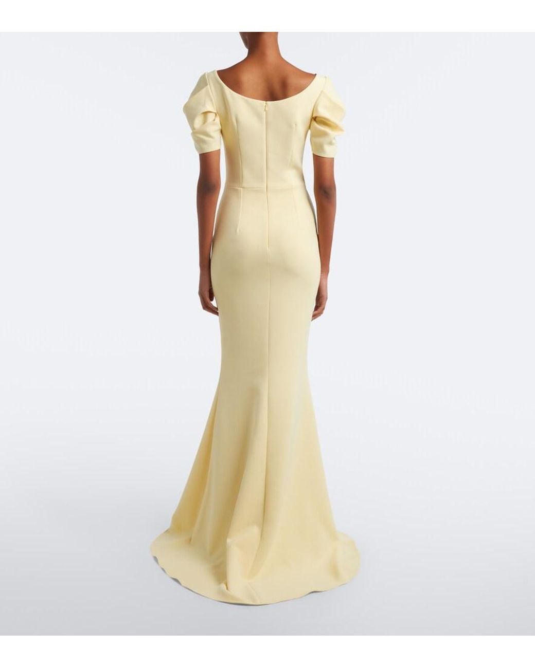Safiyaa Metallic Ivon Draped Crepe Gown