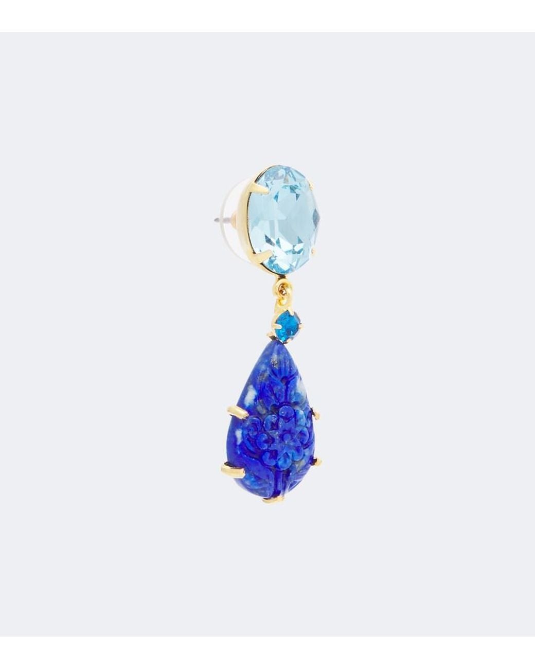 Jennifer Behr Blue Ambrose Embellished Earrings With Lapis Lazuli