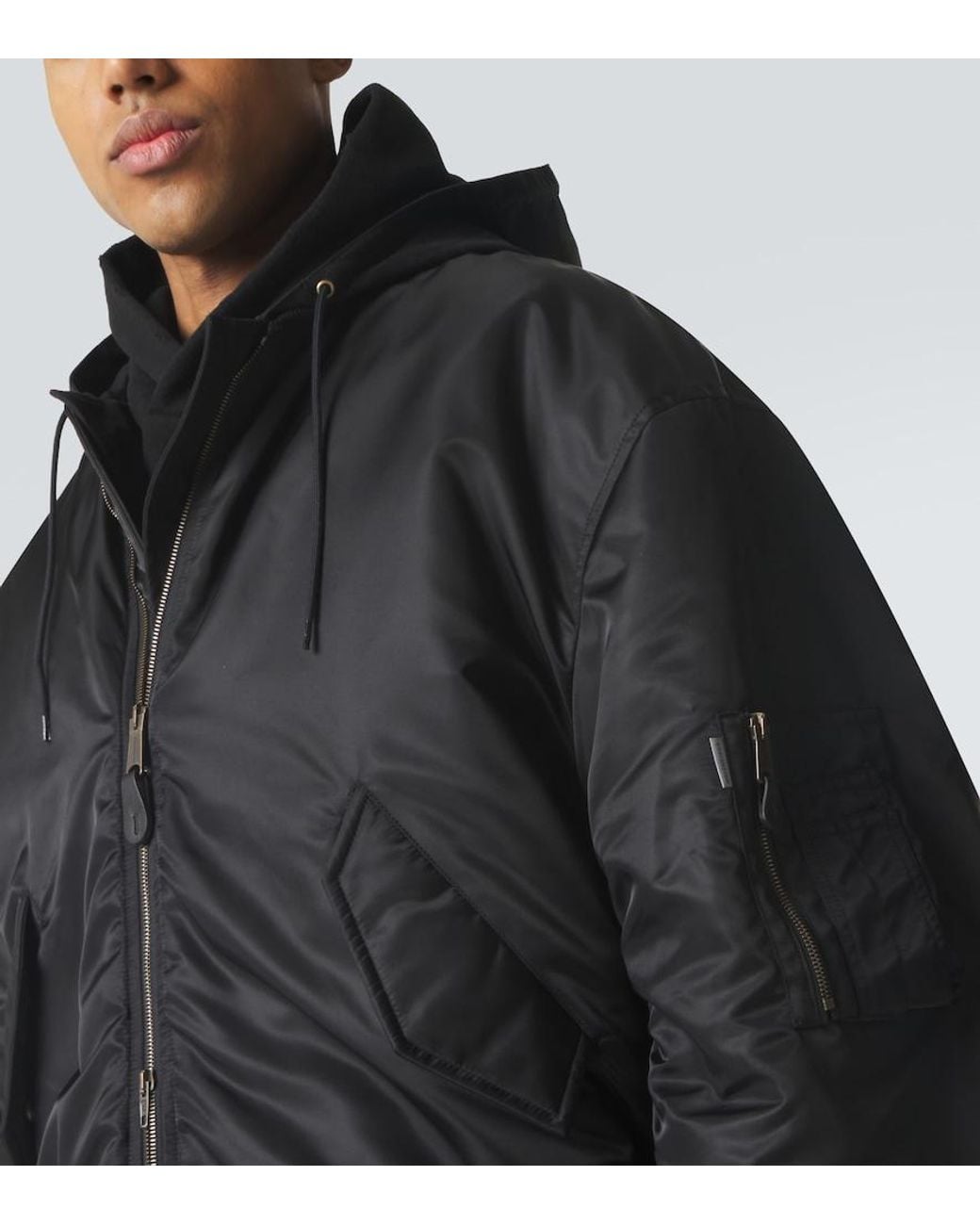Balenciaga Black Hooded Jacket for men