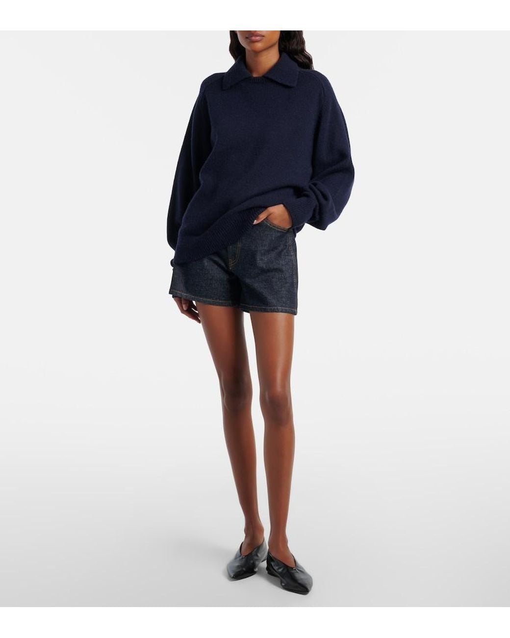 Khaite Blue Danya Denim Shorts